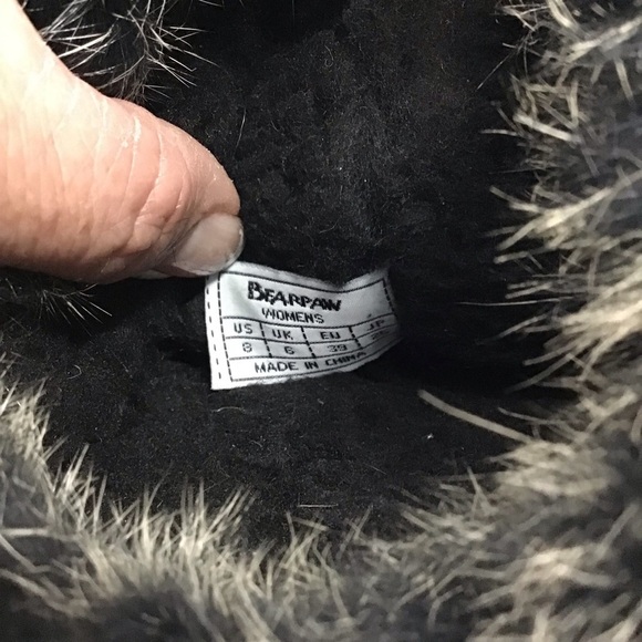 BEARPAW Tigris Winter Boots Size 8 Black Suede Faux Fur Snow Boot Wool Lined - Picture 7 of 11